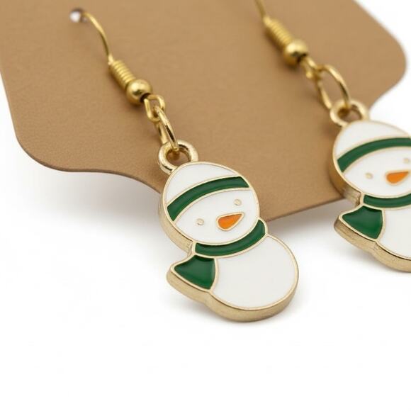 Handmade Christmas Penguins Earrings - Picture 2 of 2